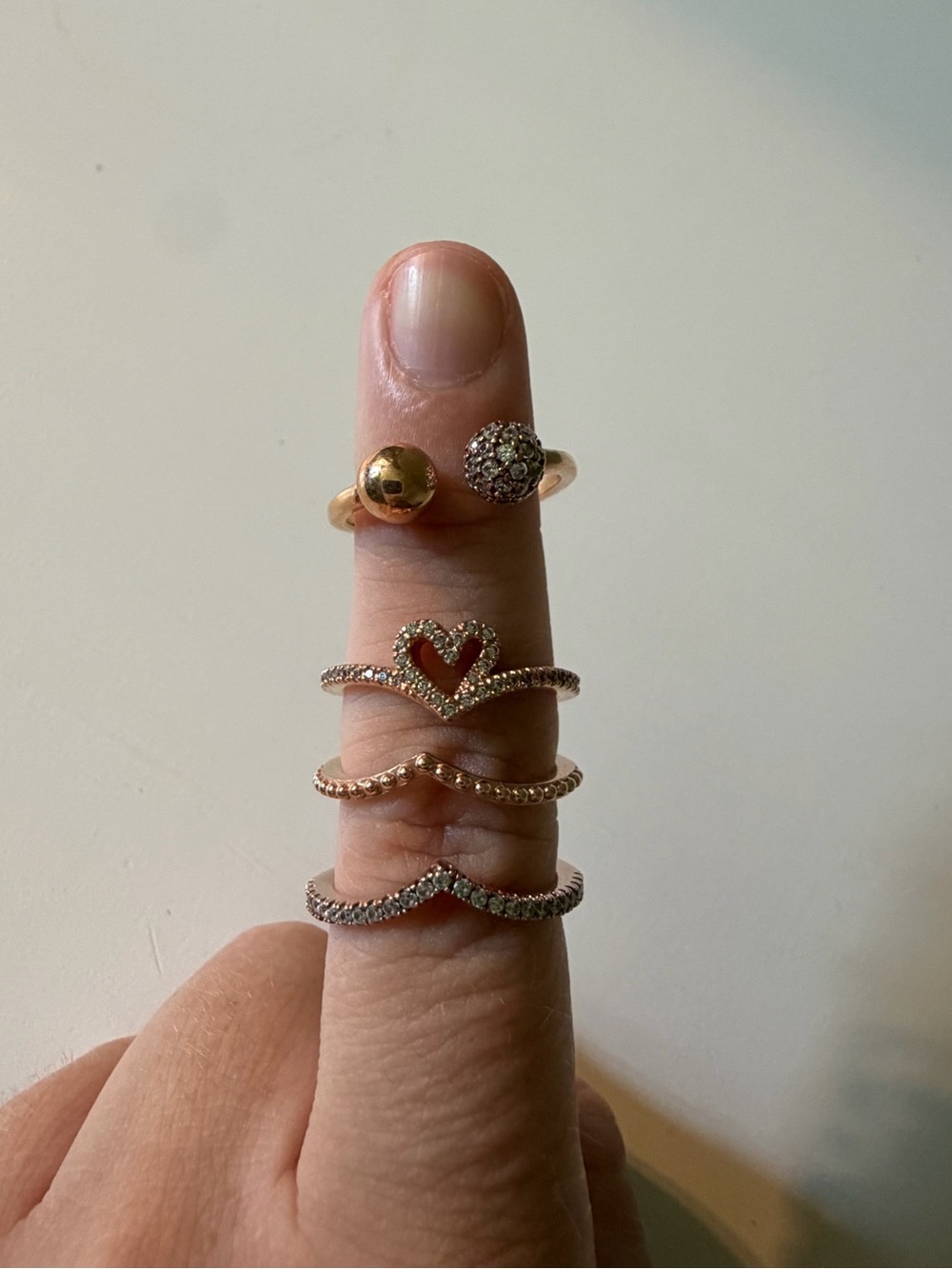 Rose Gold Pandora Stackable Rings